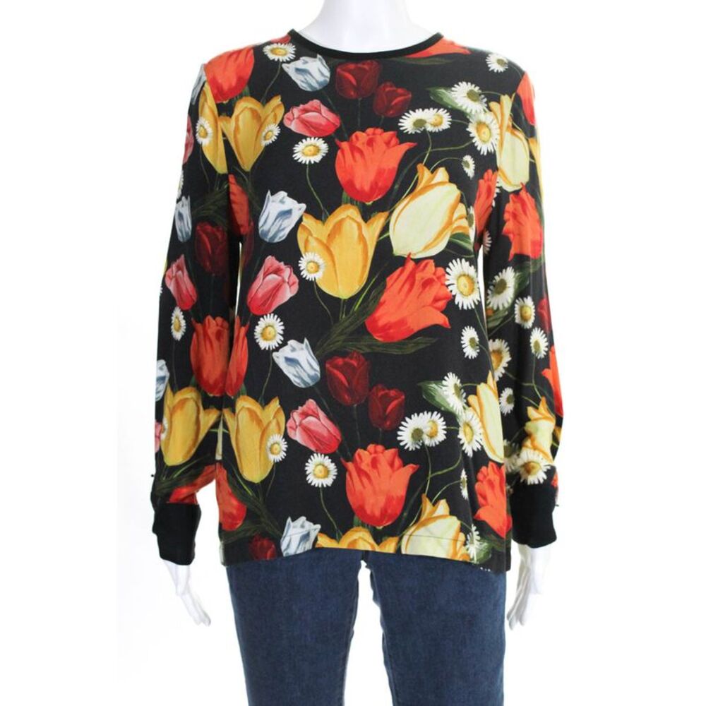 Mother Of Pearl Womens Dutch Tulip Floral Reba Blouse Black Size 6 11152273
